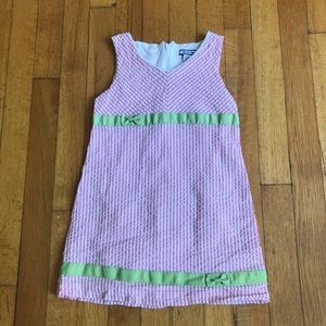 Hartstrings pink & green seersucker Dress